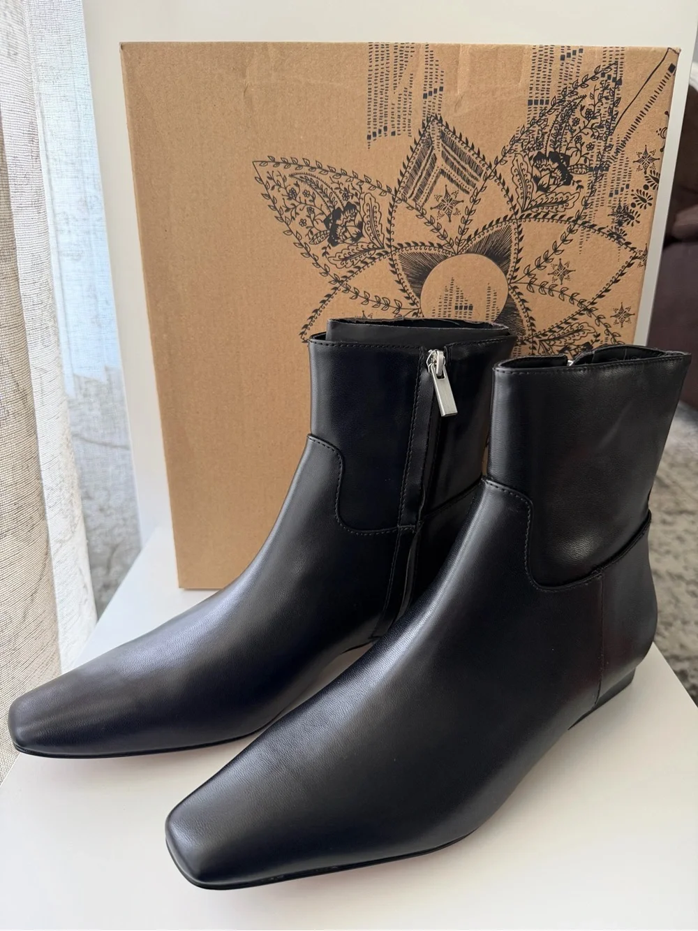 FREE PEOPLE Easy Does It Vegan Black Snip Toe Ankle Boots- Size 7.5 & 8